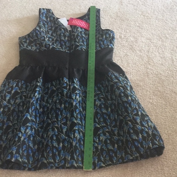 NWT Badgley Mischka Holiday Party Dress Vivian Floral Brocade blue black 12 - Picture 9 of 9